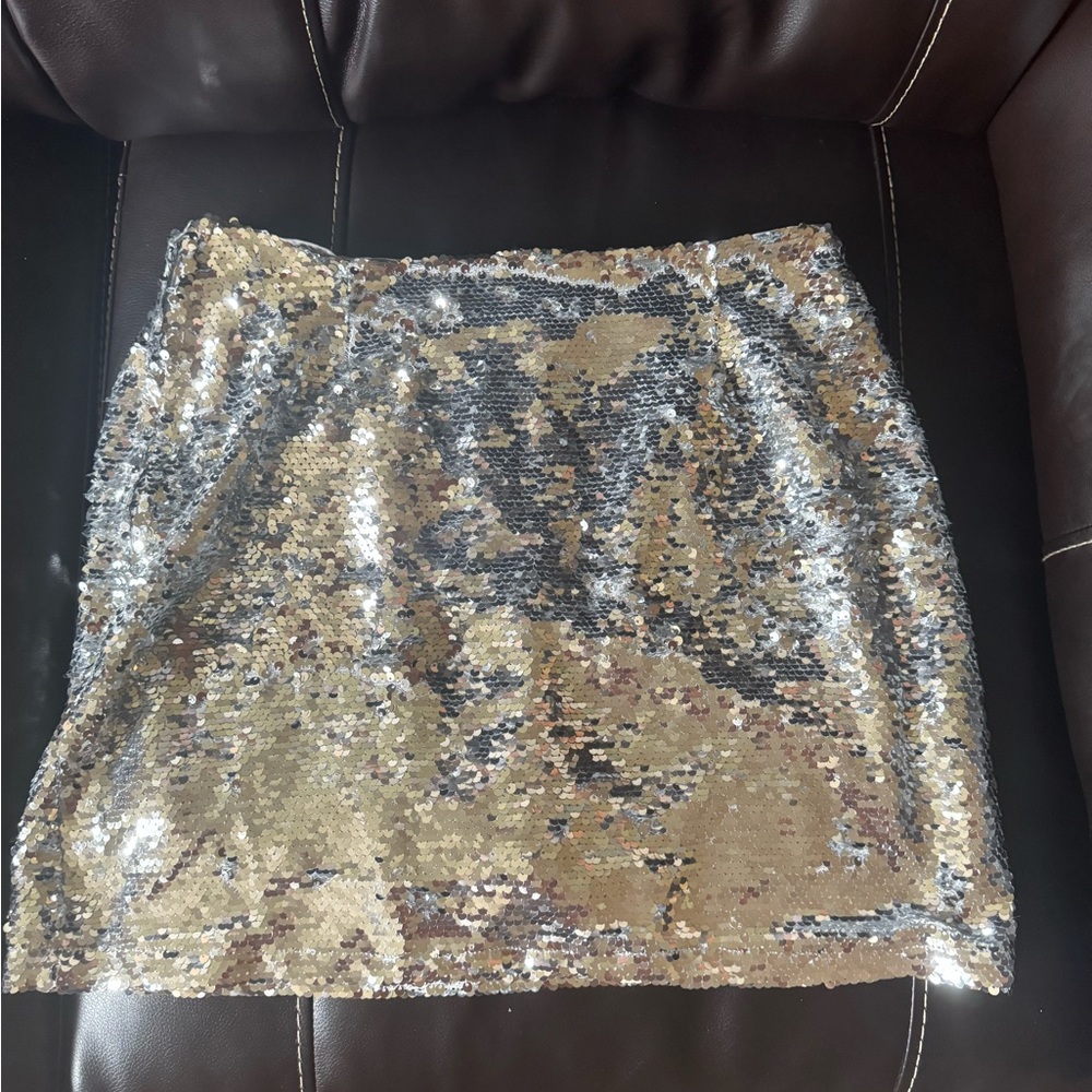 Sequin Silver Skirt